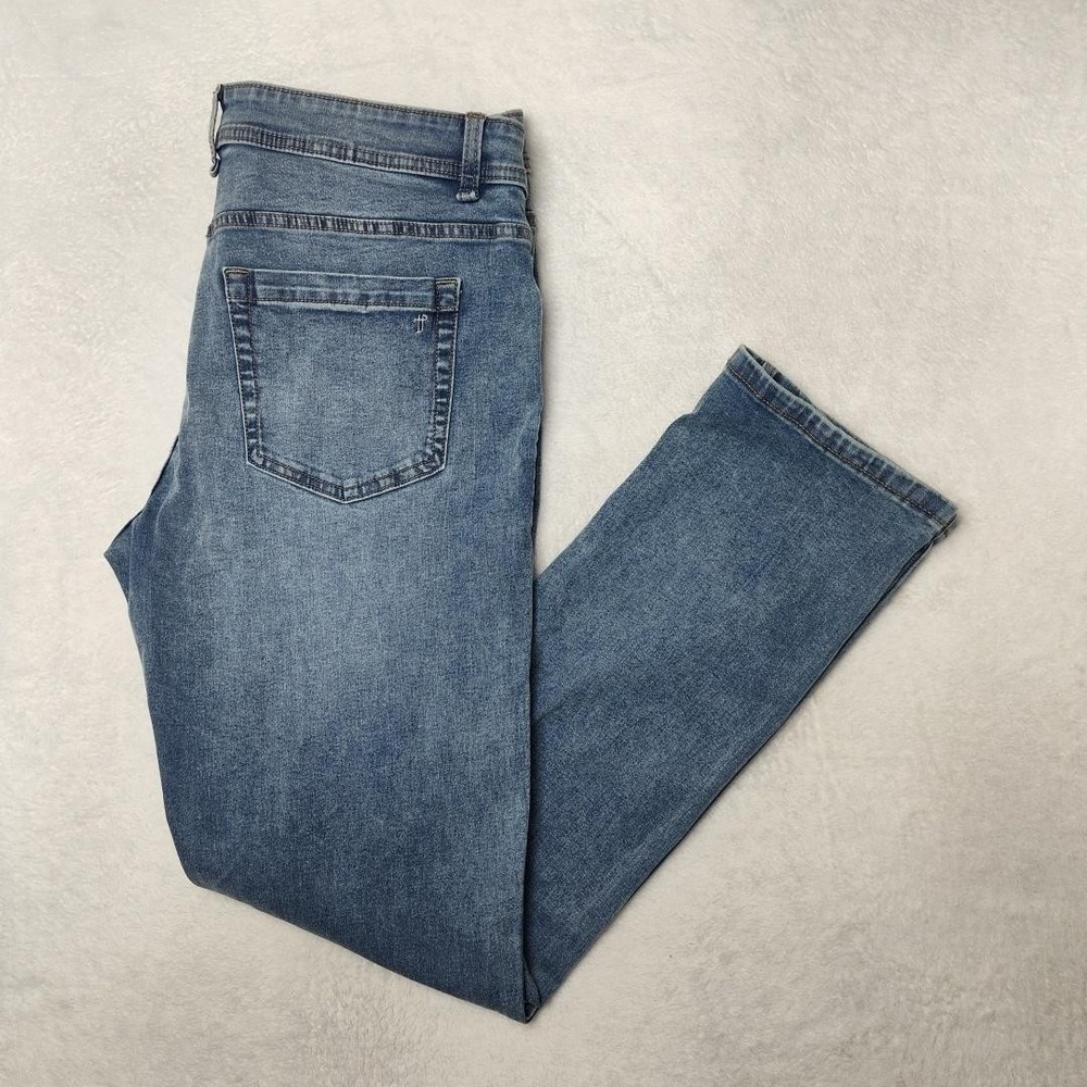 The Perfect Jean NYC Jeans Mens 34x32 Blue Light Wash Slim Stretch Denim Work